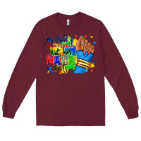 Burgundy my child is non verbal but her mama aint afro hand rana Long Sleeve Tee - RanaPortraitStore