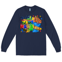 Navy my child is non verbal but her mama aint afro hand rana Long Sleeve Tee - RanaPortraitStore