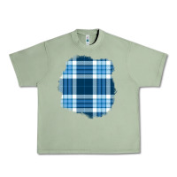 Oil Green Winter Tartan Patch Urban Heavy Tee - BundleAndBundleShop