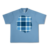 Pebble Blue Winter Tartan Patch Urban Heavy Tee - BundleAndBundleShop