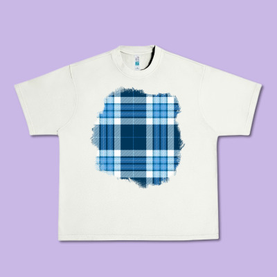 Winter Tartan Patch Urban Heavy Tee Designed By Bundleandbundleshop