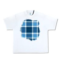 White Winter Tartan Patch Urban Heavy Tee - BundleAndBundleShop