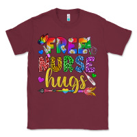 Burgundy Free Nurse Hugs Pride LGBTQ+ Classic Tee - BundleAndBundleShop