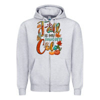 Heather Grey fall is my favorite color Zipper Hoodie - CowGirlArtShop