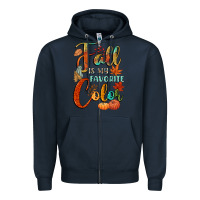 Navy fall is my favorite color Zipper Hoodie - CowGirlArtShop