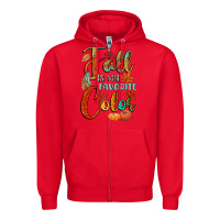 Red fall is my favorite color Zipper Hoodie - CowGirlArtShop
