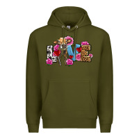 Army Green love with cow olivia Premium Hoodie - OliviaCreatesArt