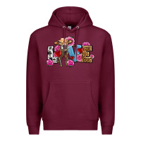 Burgundy love with cow olivia Premium Hoodie - OliviaCreatesArt