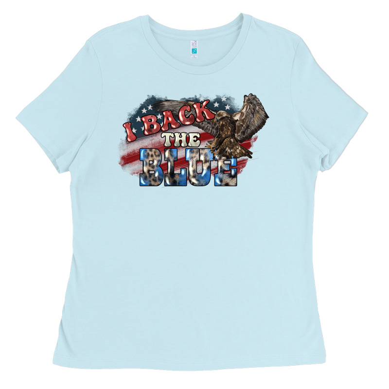 I Back The Blue Eagle Ladies Tee by NancyCooperArtShop | Teevron