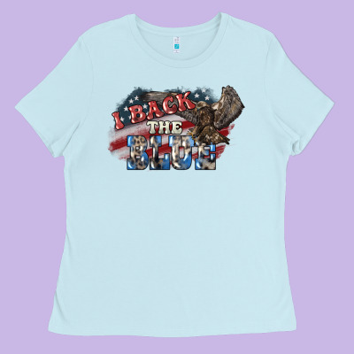 I Back The Blue Eagle Ladies Tee Designed By Nancycooperartshop