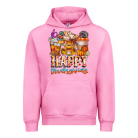 Fuchsia Pink happy thanksgiving Urban Hoodie - CowhideDigitalArt
