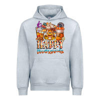 Heather Grey happy thanksgiving Urban Hoodie - CowhideDigitalArt
