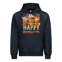 Navy happy thanksgiving Urban Hoodie - CowhideDigitalArt