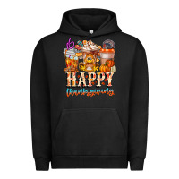 Pigment Black happy thanksgiving Urban Hoodie - CowhideDigitalArt