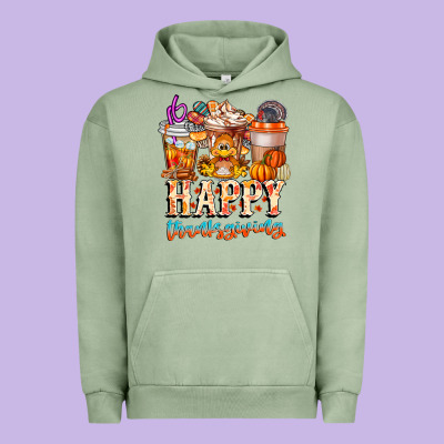 Happy Thanksgiving Urban Hoodie Designed By Cowhidedigitalart
