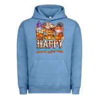 Pigment Pebble Blue happy thanksgiving Urban Hoodie - CowhideDigitalArt