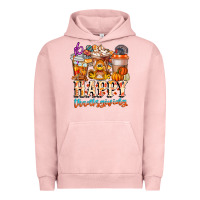 Pigment Salmon happy thanksgiving Urban Hoodie - CowhideDigitalArt