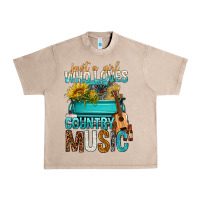 French Oak Just A Girl Who Loves Country Music Urban Heavy Tee - BundleAndBundleShop