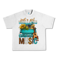 Lunar Rock Just A Girl Who Loves Country Music Urban Heavy Tee - BundleAndBundleShop