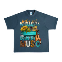 Midnight Navy Just A Girl Who Loves Country Music Urban Heavy Tee - BundleAndBundleShop