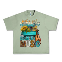 Oil Green Just A Girl Who Loves Country Music Urban Heavy Tee - BundleAndBundleShop
