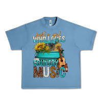 Pebble Blue Just A Girl Who Loves Country Music Urban Heavy Tee - BundleAndBundleShop