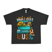 Pigment Black Just A Girl Who Loves Country Music Urban Heavy Tee - BundleAndBundleShop