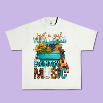Just A Girl Who Loves Country Music Urban Heavy Tee Designed By Bundleandbundleshop