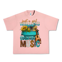 Salmon Just A Girl Who Loves Country Music Urban Heavy Tee - BundleAndBundleShop