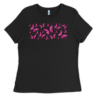 Black breast cancer butterflies Ladies Tee - Jasminsmagicworld