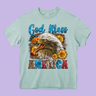 God Bless America Heavy Core Tee Designed By Lillyallendesigns