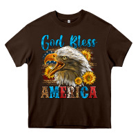Chocolate Brown God Bless America Heavy Core Tee - LillyAllenDesigns