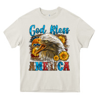 Cream God Bless America Heavy Core Tee - LillyAllenDesigns