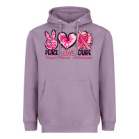 Lavender Peace love cure Breast Cancer Awareness Heavyweight Hoodie - FaDigitalArtStudio