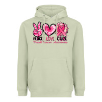 Matcha Peace love cure Breast Cancer Awareness Heavyweight Hoodie - FaDigitalArtStudio