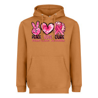 Meerkat Peace love cure Breast Cancer Awareness Heavyweight Hoodie - FaDigitalArtStudio