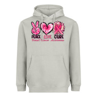 Moon Dust Peace love cure Breast Cancer Awareness Heavyweight Hoodie - FaDigitalArtStudio