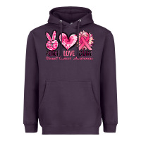 Plum Peace love cure Breast Cancer Awareness Heavyweight Hoodie - FaDigitalArtStudio