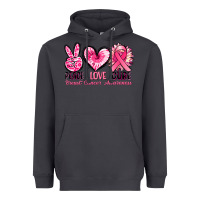Smoke Peace love cure Breast Cancer Awareness Heavyweight Hoodie - FaDigitalArtStudio
