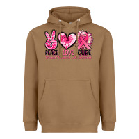 Toasted Coconut Peace love cure Breast Cancer Awareness Heavyweight Hoodie - FaDigitalArtStudio