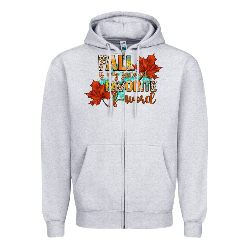Fall Is My Second Favorite F Word Zipper Hoodie by CowGirlArtShop | Teevron