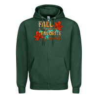 Sports Green fall is my second favorite f word Zipper Hoodie - CowGirlArtShop