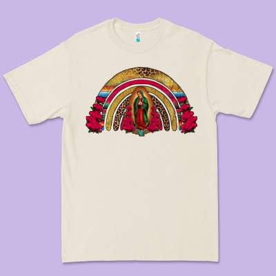 Lady Of Guadalupe Rainbow Premium Tee Designed By Jasminsmagicworld