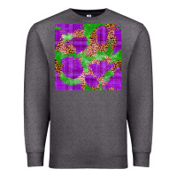 Charcoal Heather Mardi Gras leopard Seamless Pattern Premium Sweatshirt - FaDigitalArtStudio