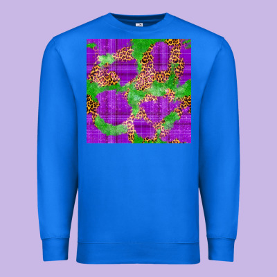 Mardi Gras Leopard Seamless Pattern Premium Sweatshirt Designed By Fadigitalartstudio