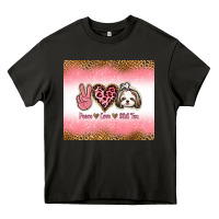 Asphalt peace love shih tzu Heavy Core Tee - Jasminsmagicworld