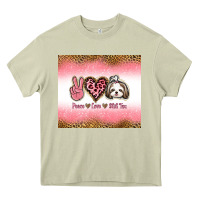 Mossy peace love shih tzu Heavy Core Tee - Jasminsmagicworld