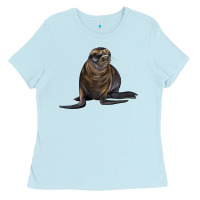 Baby Blue Sea Lion Illustrations Ladies Tee - LillyAllenDesigns
