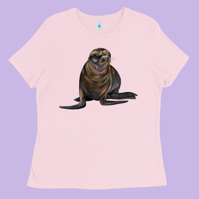 Sea Lion Illustrations Ladies Tee Designed By Lillyallendesigns