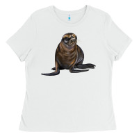 White Sea Lion Illustrations Ladies Tee - LillyAllenDesigns